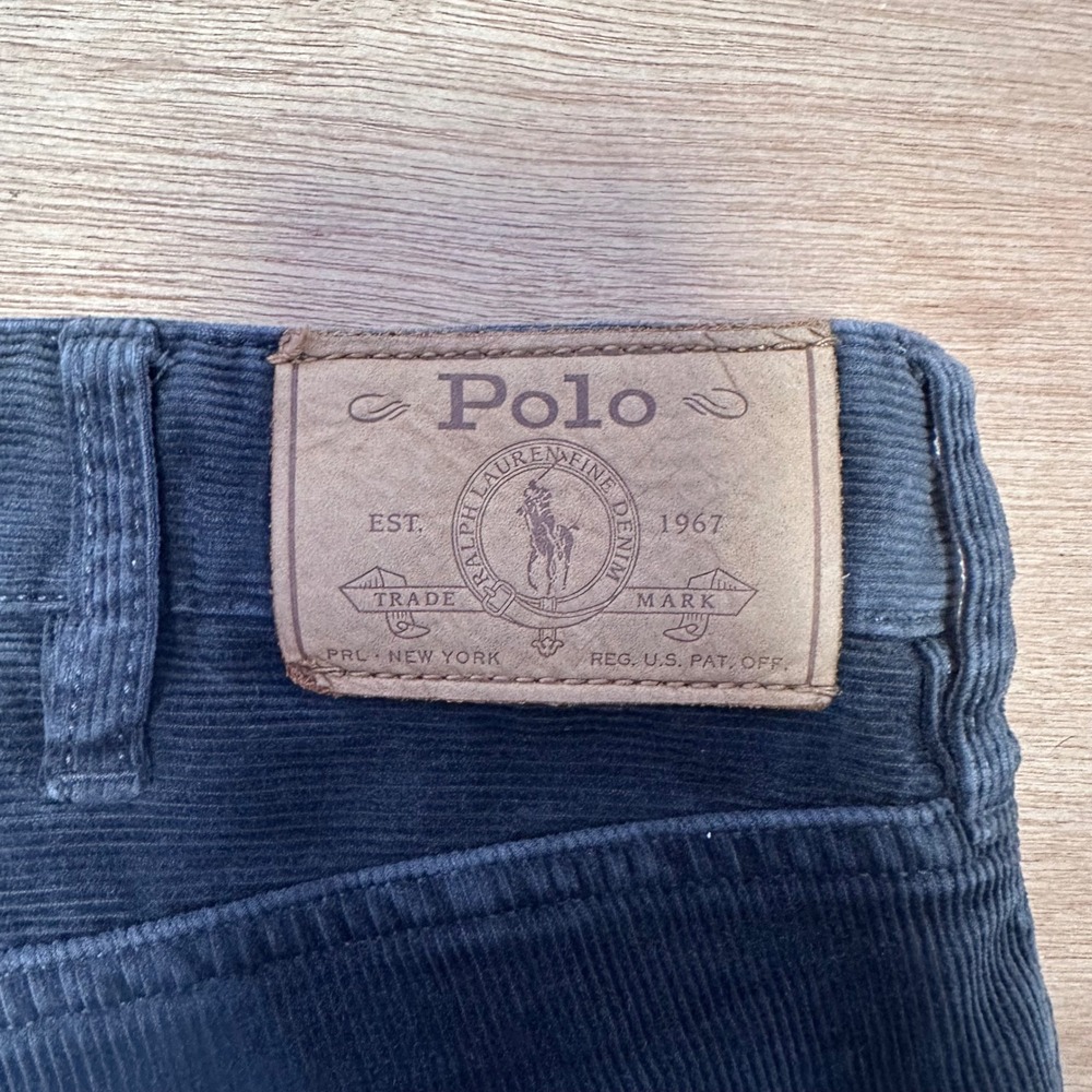 Polo Ralph Lauren Mens Corduroy Pants 38x36 Charcoal Grey Straight Leg 5-Pocket - Picture 7 of 10